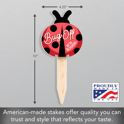 Bug Off Ladybug Shaped Garden Stake
