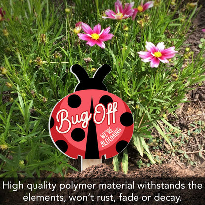 Bug Off Ladybug Shaped Garden Stake