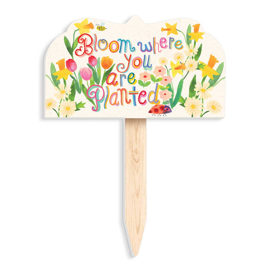 Bloom Where Planted Decorative Shaped Garden Stake