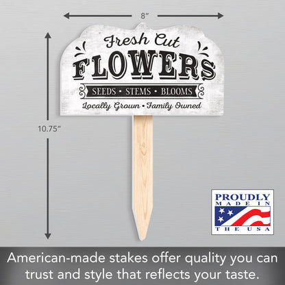 Fresh Cut Flowers Shaped Garden Stake