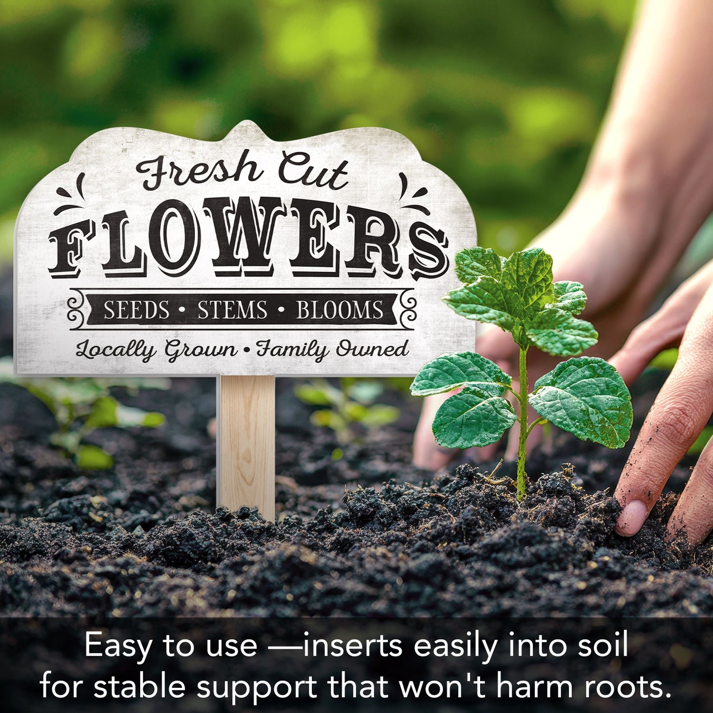 Fresh Cut Flowers Shaped Garden Stake