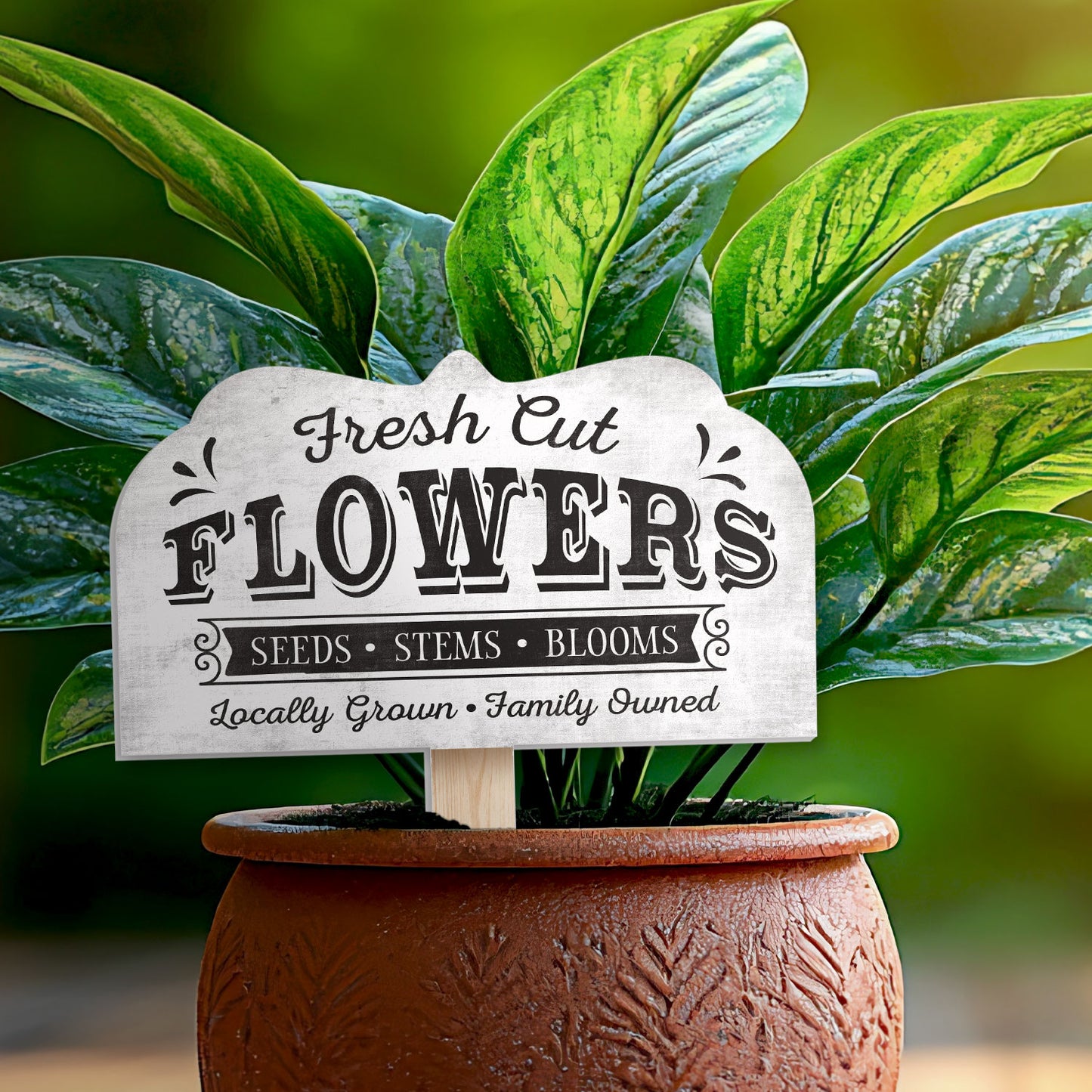 Fresh Cut Flowers Shaped Garden Stake