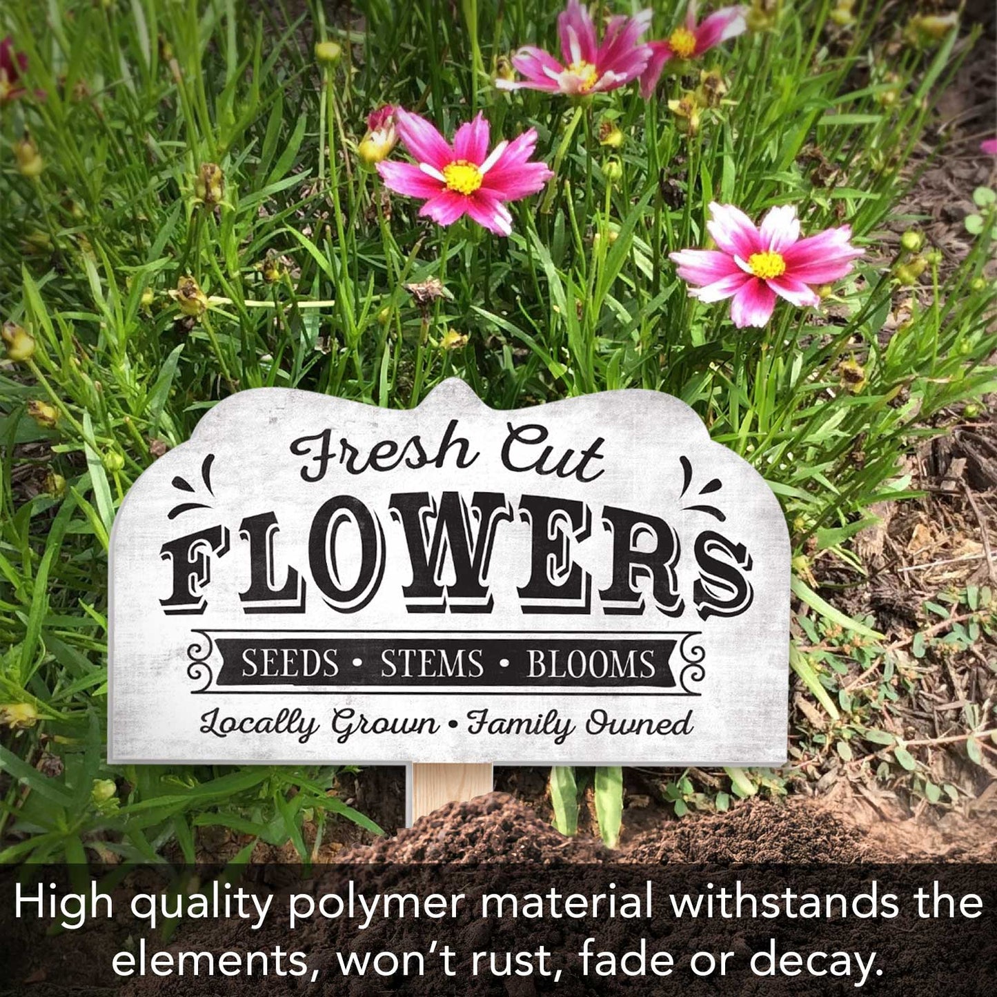 Fresh Cut Flowers Shaped Garden Stake