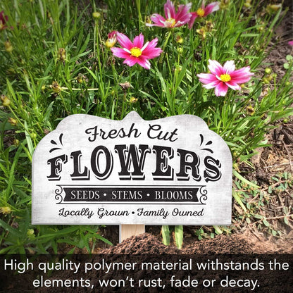 Fresh Cut Flowers Shaped Garden Stake