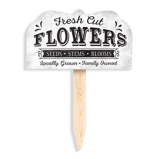 Fresh Cut Flowers Shaped Garden Stake