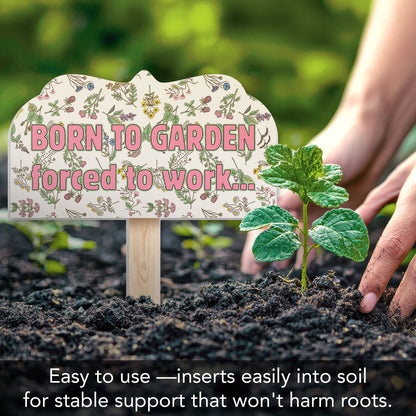 Born to Garden Shaped Garden Stake