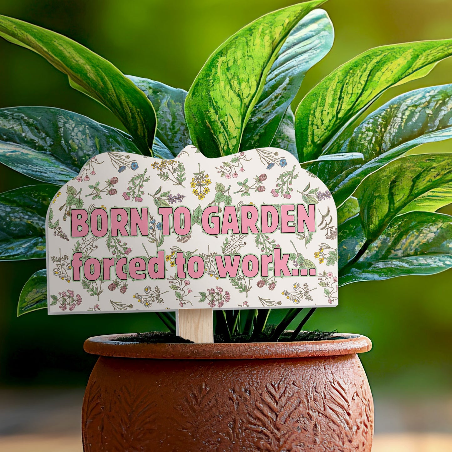 Born to Garden Shaped Garden Stake