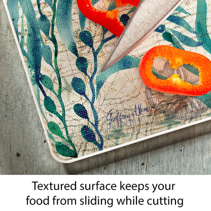 CounterArt Monterey Bay Turtle 3mm Tempered Glass Cutting Board 15" x 12" Manufactured in the USA