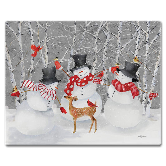 CounterArt Snow Day 3mm Tempered Glass Cutting Board 15” x 12” Manufactured in the USA