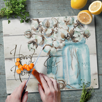 CounterArt Heart & Home 3mm Tempered Glass Cutting Board 15" x 12" Manufactured in the USA