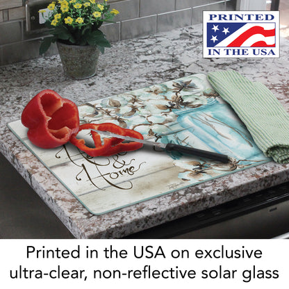 CounterArt Heart & Home 3mm Tempered Glass Cutting Board 15" x 12" Manufactured in the USA