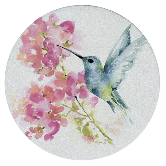 Thirstystone Hummingbird Watercolor 4 Pack Round Natural Sandstone Coasters 4" Round Manufactured in The USA