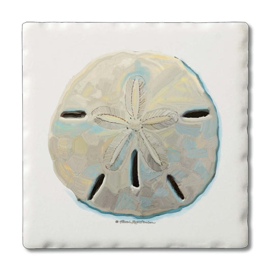 Thirstystone Colorful Sand Dollar 4 Pack Tumbled Tile Stone Coasters 4" Square Manufactured in the USA