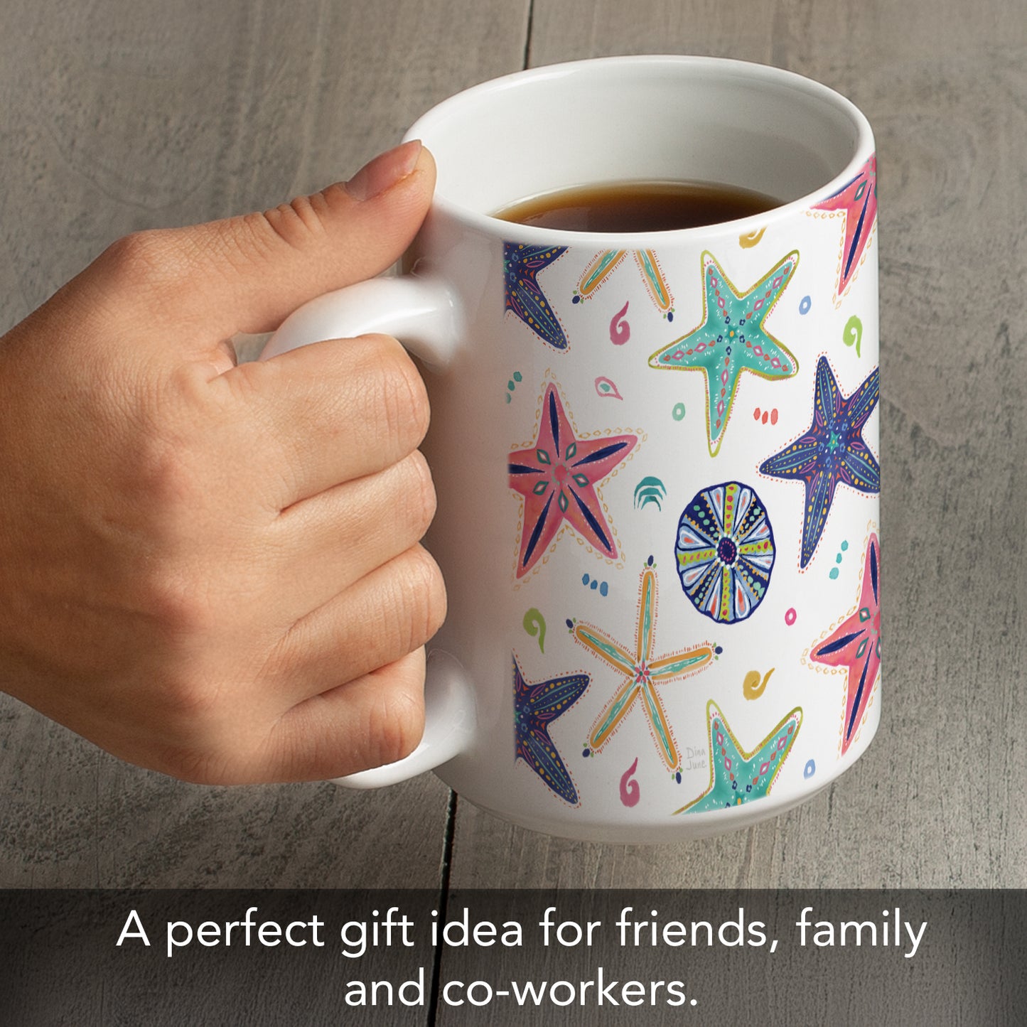 Highland Home Along The Coast Large Decorative Ceramic Mug 15 oz. Manufactured in the USA