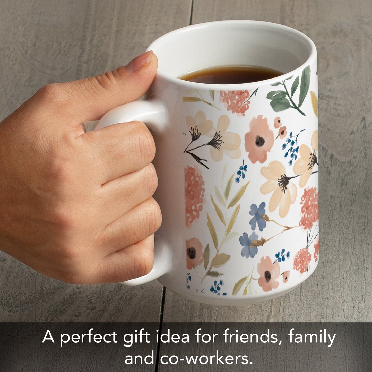 Highland Home Meadow Large Decorative Ceramic Mug 15 oz. Manufactured in the USA