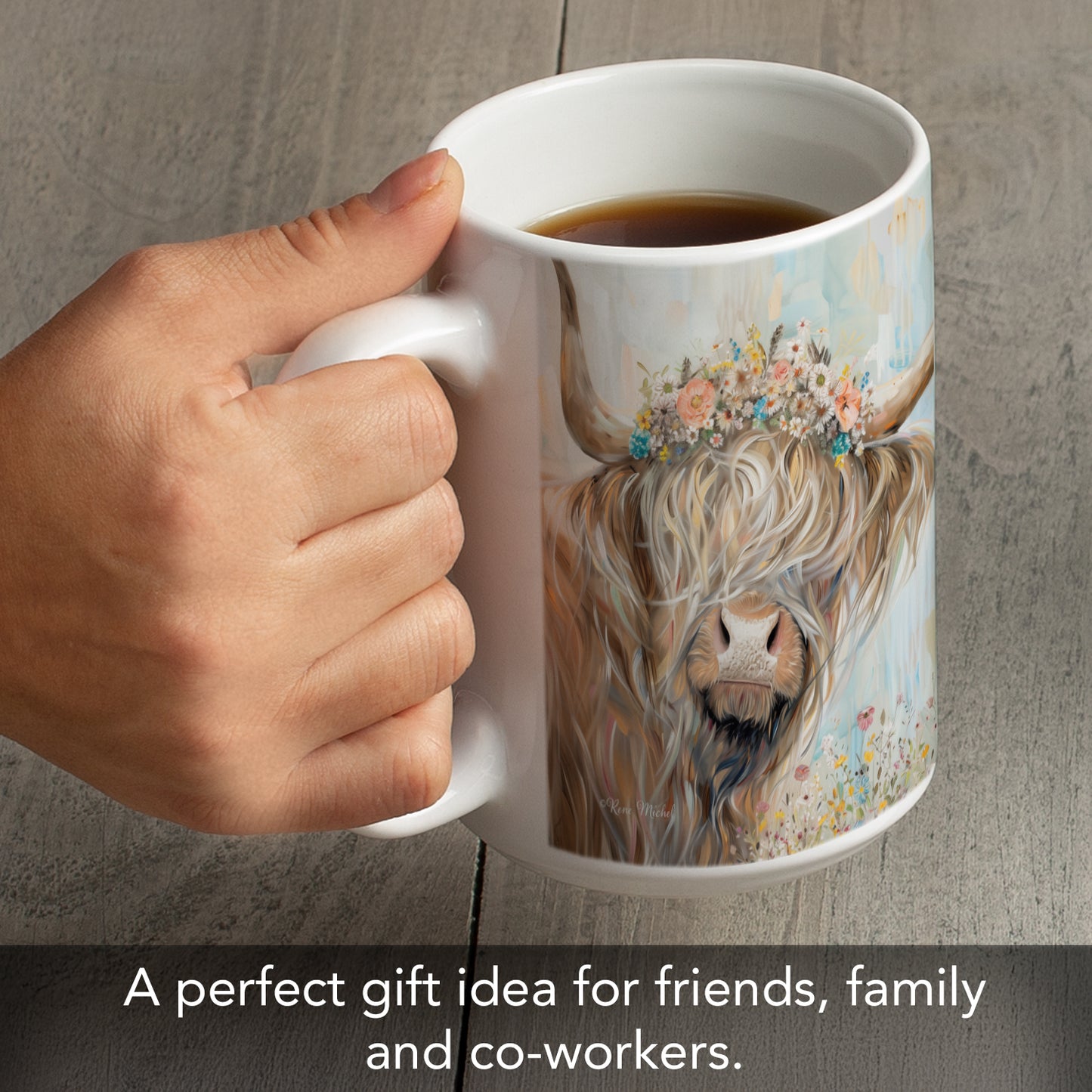 Highland Beauty Large Decorative Ceramic Mug 15 oz. Manufactured in the USA