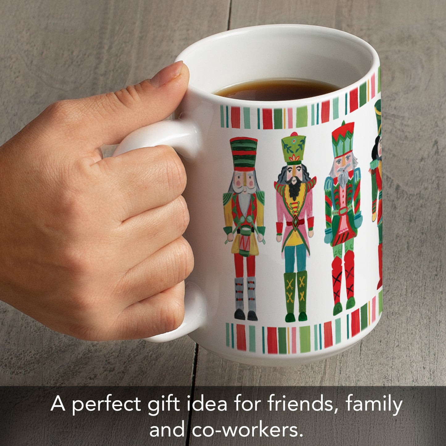 Highland Home Holiday Nutcracker Large Decorative Ceramic Mug 15 oz. Manufactured in the USA