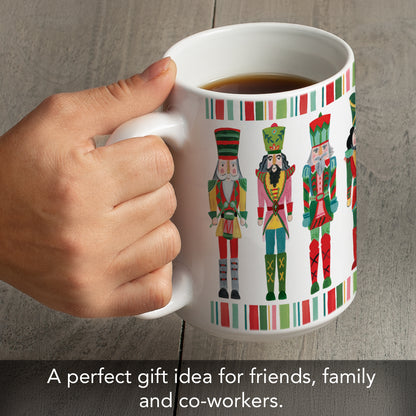 Highland Home Holiday Nutcracker Large Decorative Ceramic Mug 15 oz. Manufactured in the USA