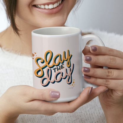 Highland Home Slay The Day 15 oz. Ceramic Mug Manufactured in the USA Dishwasher Safe Microwave Safe