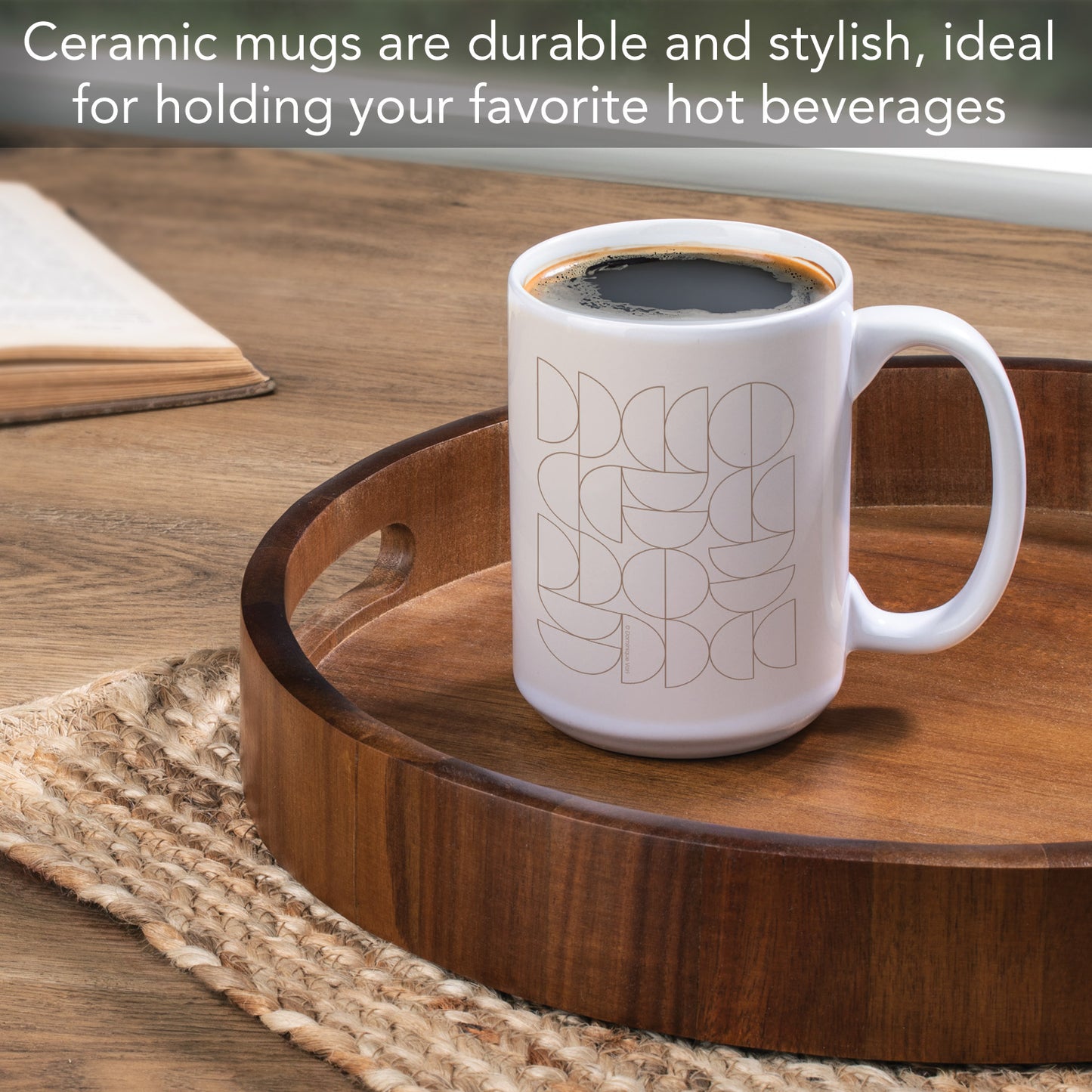 Highland Home Mocha Moon 15 oz. Ceramic Mug Manufactured in the USA Dishwasher Safe Microwave Safe