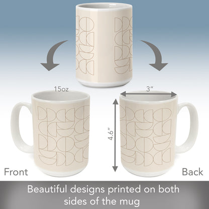 Highland Home Mocha Moon 15 oz. Ceramic Mug Manufactured in the USA Dishwasher Safe Microwave Safe
