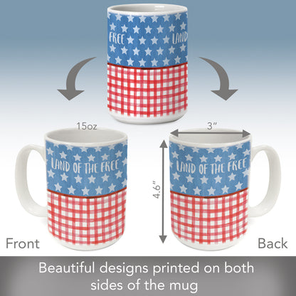 Highland Home Americana Style 15 oz. Ceramic Mug Manufactured in the USA