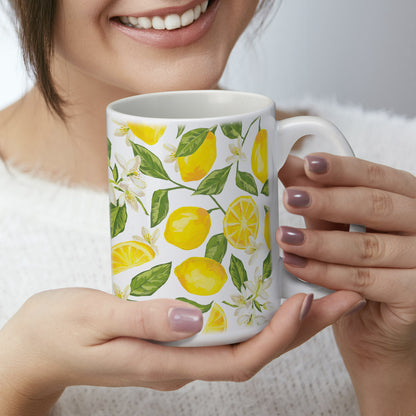 Highland Home Lemon Repeat 15 oz. Ceramic Mug Manufactured in the USA