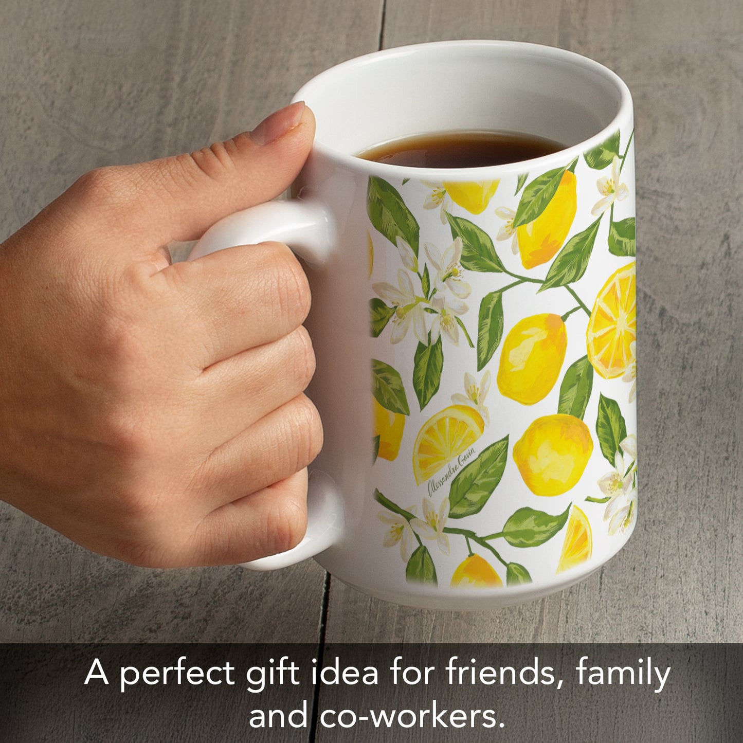 Highland Home Lemon Repeat 15 oz. Ceramic Mug Manufactured in the USA