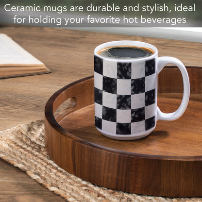 Highland Home Arlington Check 15 oz. Ceramic Mug Manufactured in the USA