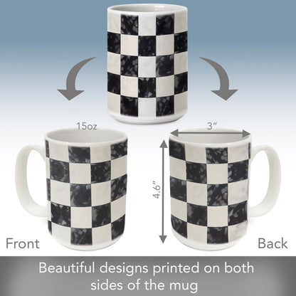 Highland Home Arlington Check 15 oz. Ceramic Mug Manufactured in the USA