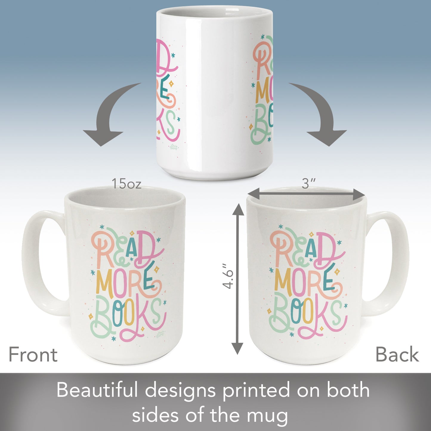 Highland Home Book Nerd 15 oz. Ceramic Mug Manufactured in the USA