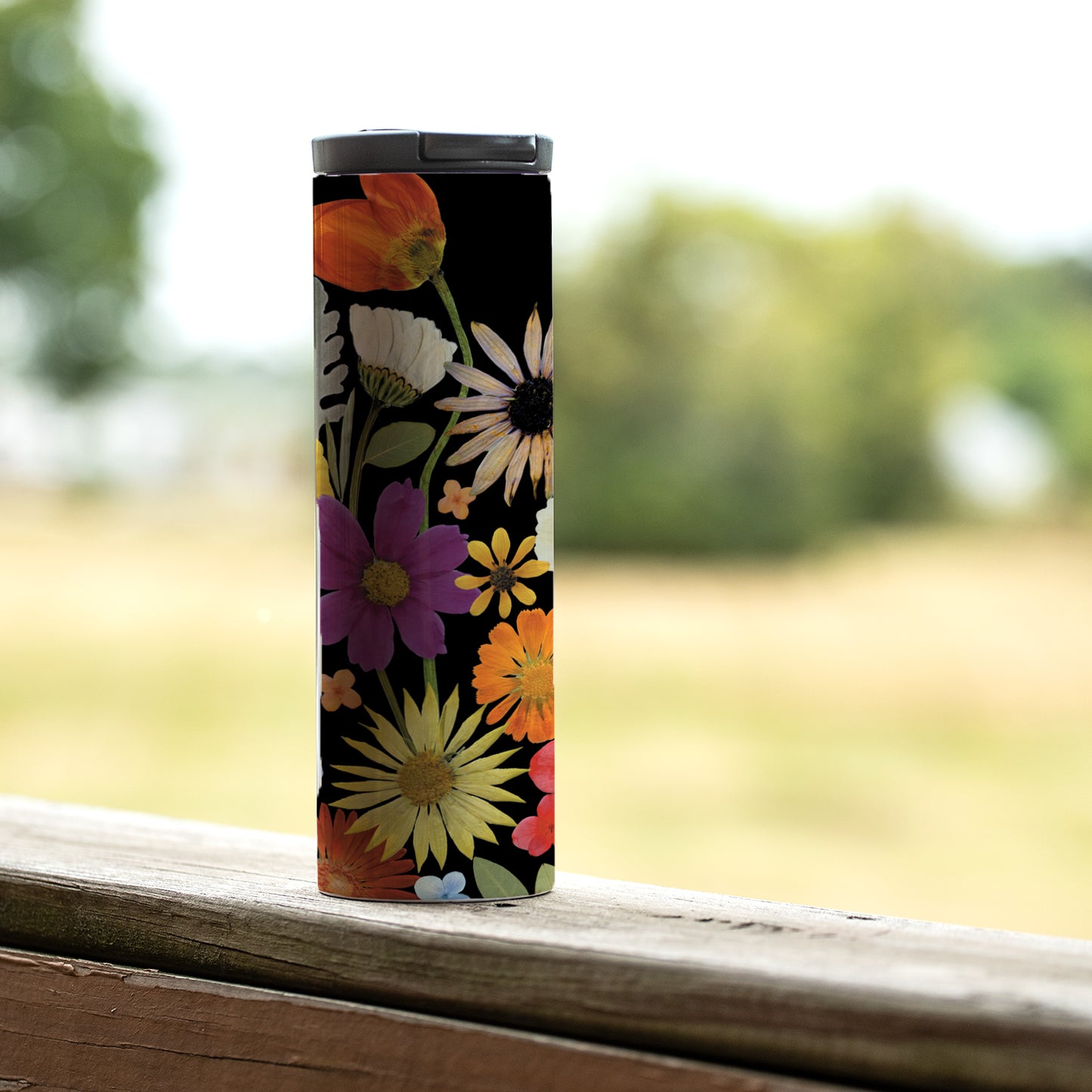 Highland Home Budding Genius Decorative Stainless Steel Double Wall Insulated Travel Tumbler with Lid 17 oz. Manufactured in the USA Dishwasher Safe