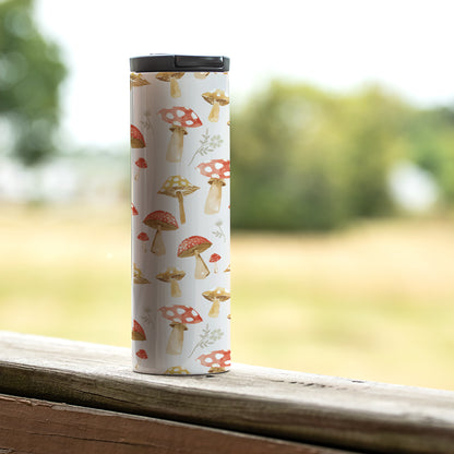 Highland Home Mushroom Mode Decorative Stainless Steel Double Wall Insulated Travel Tumbler with Lid 17 oz. Manufactured in the USA Dishwasher Safe