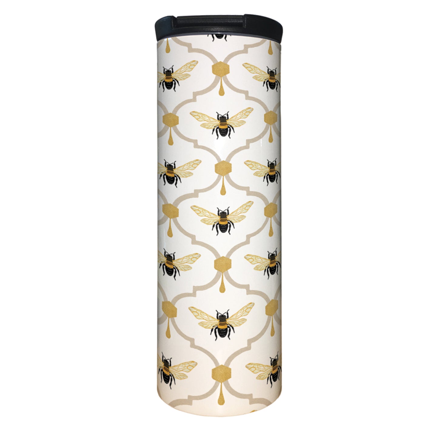 All the Bees Decorative Stainless Steel Double Wall Insulated Travel Tumbler with Lid 17 oz.