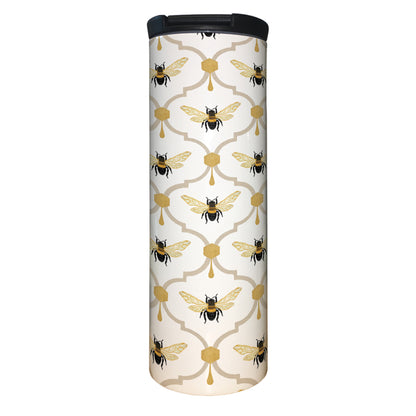 All the Bees Decorative Stainless Steel Double Wall Insulated Travel Tumbler with Lid 17 oz.