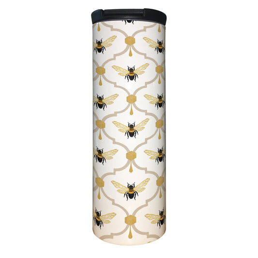 All the Bees Decorative Stainless Steel Double Wall Insulated Travel Tumbler with Lid 17 oz.