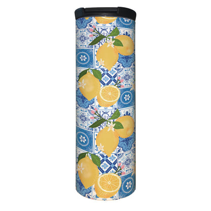 Summer Citron Decorative Stainless Steel Double Wall Insulated Travel Tumbler with Lid 17 oz.
