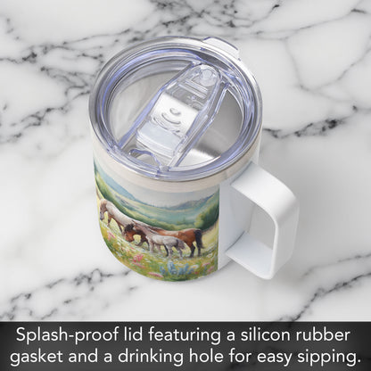 Alpine Pastures Decorative Stainless Steel Travel Mug with Lid 12 oz.