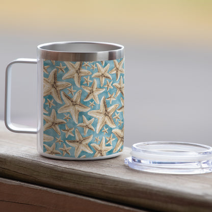 Highland Home Starfish Galore Stainless Steel Travel Mug with Lid 12 oz. Manufactured in the USA