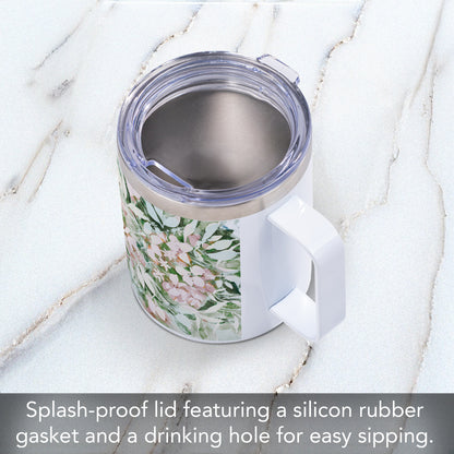 Blushing Summer Stainless Steel Travel Mug with Lid 12 oz. Manufactured in the USA