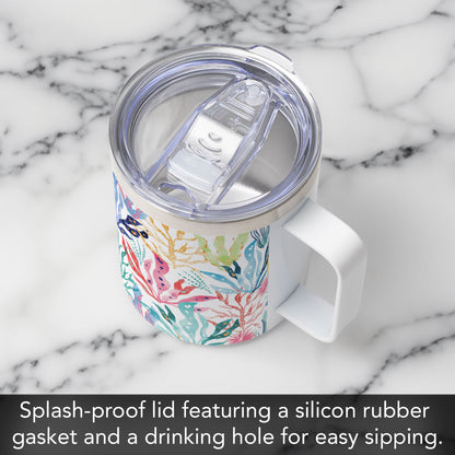 Coastal Coral Decorative Stainless Steel Travel Mug with Lid 12 oz.