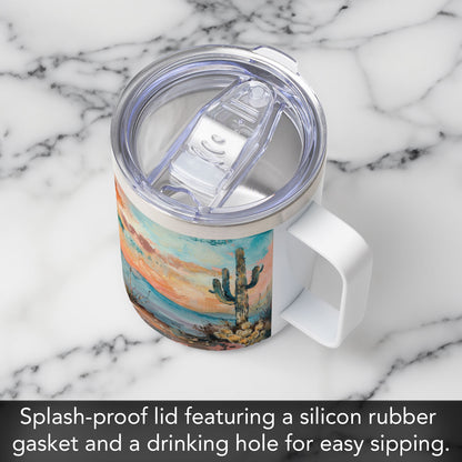 Desert Dream Decorative Stainless Steel Insulated Travel Mug with Lid 12 oz.