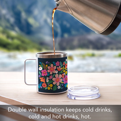 Meadow Dreams Stainless Steel Travel Mug with Lid 12 oz.