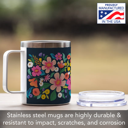 Meadow Dreams Stainless Steel Travel Mug with Lid 12 oz.