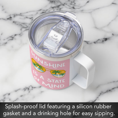Sunshine State of Mind Stainless Steel Travel Mug with Lid 12 oz.