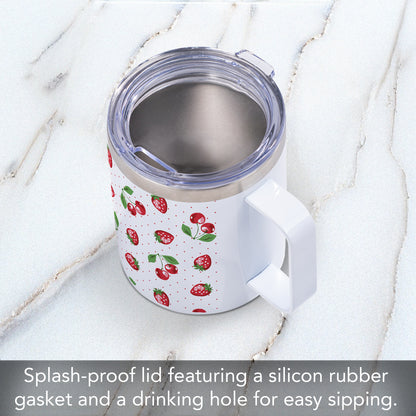 Sweet Garden Stainless Steel Travel Mug with Lid 12 oz. Manufactured in the USA