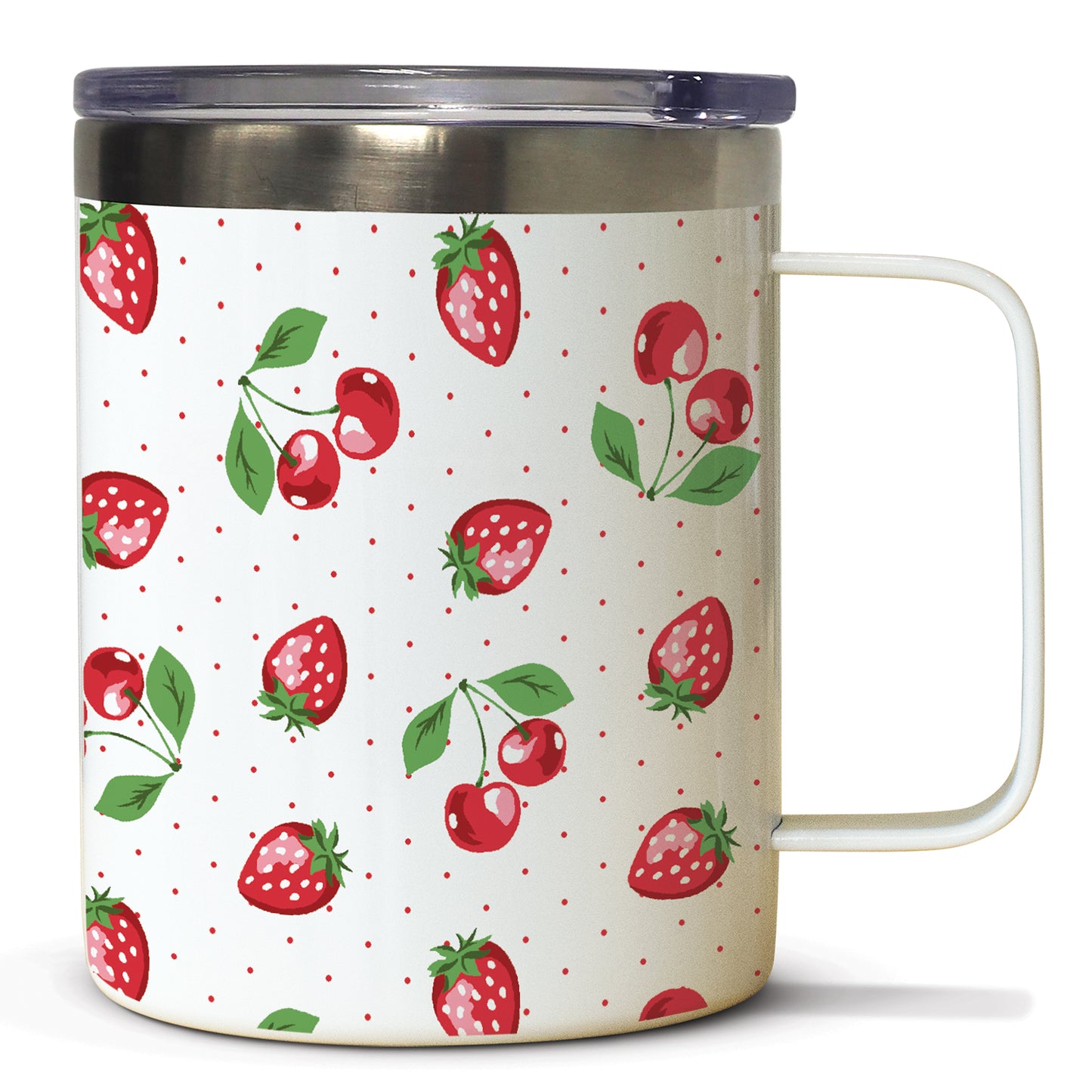 Sweet Garden Stainless Steel Travel Mug with Lid 12 oz. Manufactured in the USA
