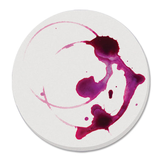 Thirstystone Wine Stain Single Round Absorbent Stone Coaster with Protective Cork Backing Manufactured in The USA 4" Diameter