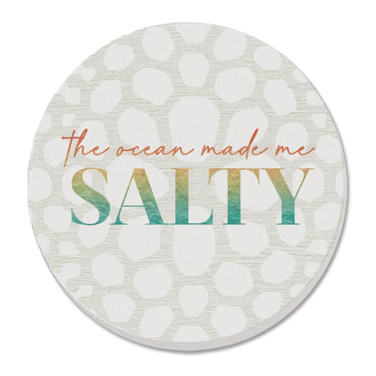 Thirstystone Salty Round Absorbent Stone Coaster with Protective Cork Backing Manufactured in The USA 4" Diameter