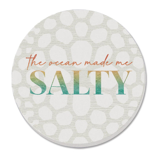 Thirstystone Salty Round Absorbent Stone Coaster with Protective Cork Backing Manufactured in The USA 4" Diameter